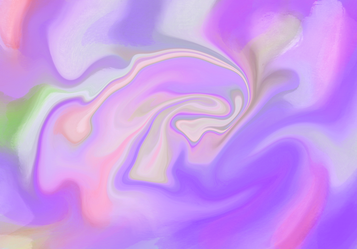 Abstract flowing artwork with soft purple, pink, and white swirls creating organic, wave-like patterns against a dreamy, ethereal background
